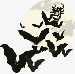 月亮下的蝙蝠素材