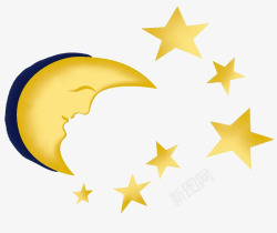 手绘月亮星星素材
