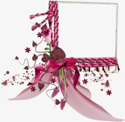 创意绳索紫色绳索创意相框高清图片