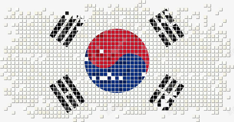 韩国像素国旗png免抠素材_88icon https://88icon.com 像素国旗 国旗 国旗图案 方块国旗 韩国像素国旗 韩国国旗