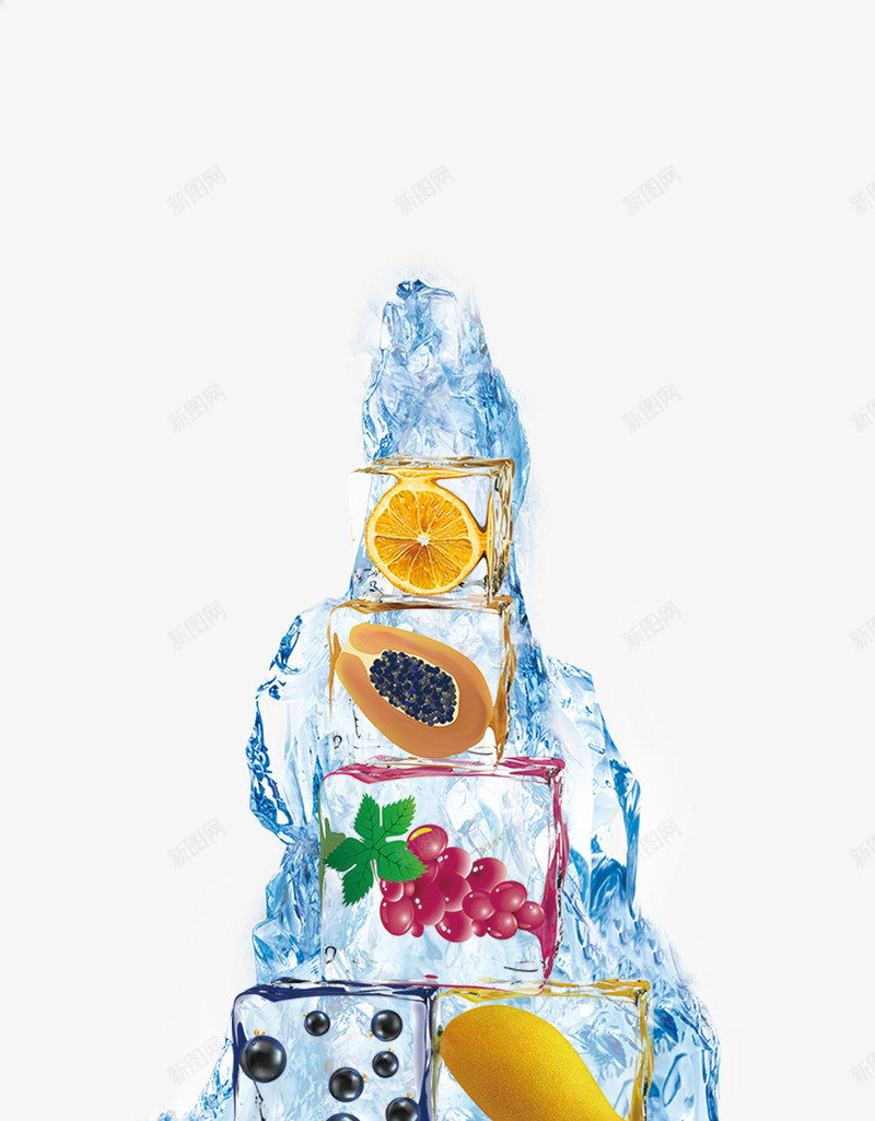 夏日冰块水果木瓜橘子png免抠素材_88icon https://88icon.com 冰块 夏日 木瓜 橘子 水果