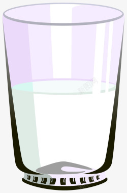 手绘玻璃杯牛奶素材