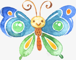 油彩昆虫设计手绘卡通蝴蝶高清图片