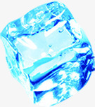 蓝色清爽透明冰块夏天素材
