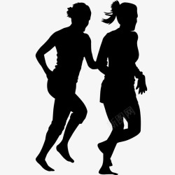 女人黑影跑步的女人高清图片