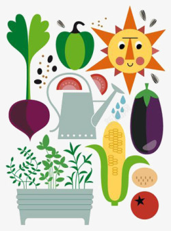 卡通蔬菜园素材