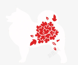 红牡丹白萨摩和红牡丹矢量图高清图片