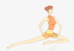 卡通女人做瑜伽素材