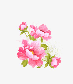 粉色中国风国花牡丹素材