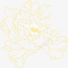 橙色线条花型牡丹花手绘png免抠素材_88icon https://88icon.com 橙色 牡丹花 线条 花型