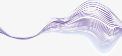 紫色线条波浪边元素素材