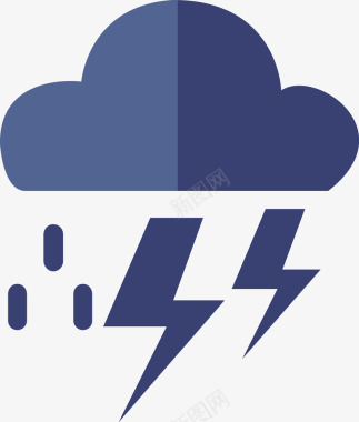 雨滴图雷电天气图标图标