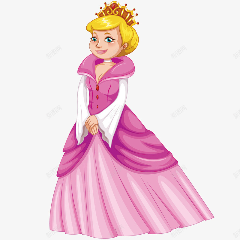 美丽的公主殿下矢量图ai免抠素材_88icon https://88icon.com 公主 皇冠 粉色裙子 美丽 矢量图