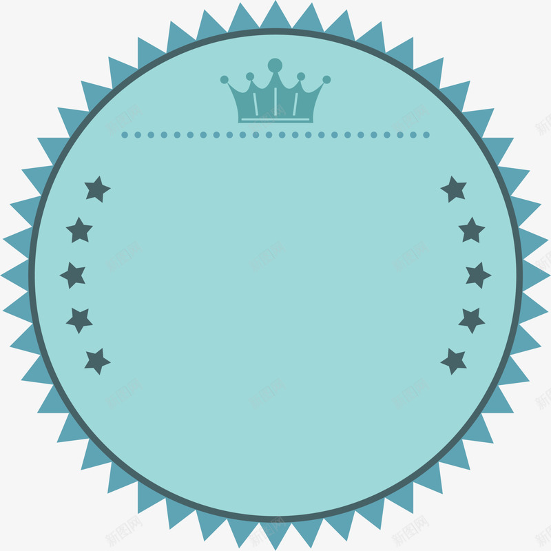 手绘蓝色圆圈皇冠png免抠素材_88icon https://88icon.com 大气皇冠 手绘圆圈 星星 波浪纹 简约 蓝色圆圈