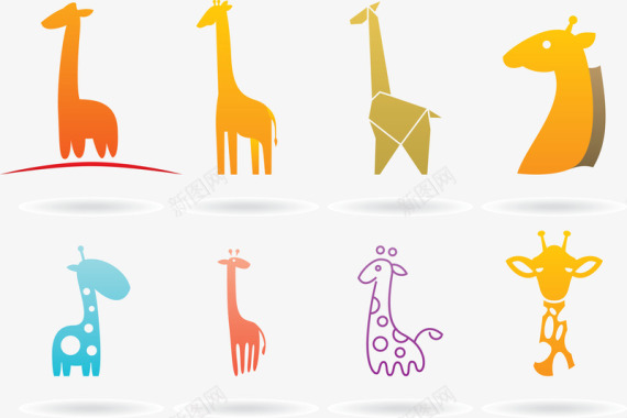 长颈鹿Logo标识矢量图图标图标