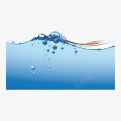 蓝色气泡水背景素材