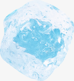 蓝色透明冰冷冰块夏天素材