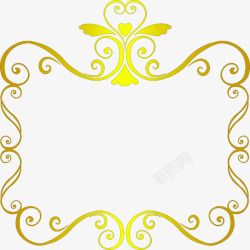 手绘黄色渐变花纹装饰方块素材