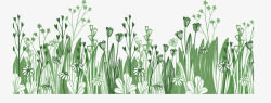 美丽草丛美丽绿色夏日花丛矢量图高清图片