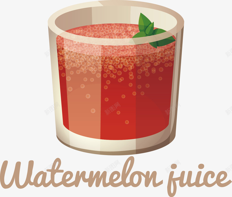 西瓜汁png免抠素材_88icon https://88icon.com 卡通食物 插画 美味 美食