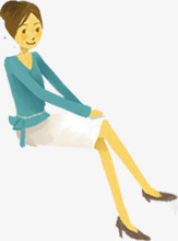 女人png免抠素材_88icon https://88icon.com 二郎腿 坐着 女人 扎头发 翘二郎腿 裙子