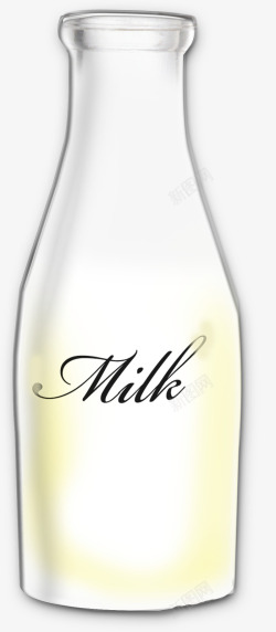 手绘牛奶瓶子素材