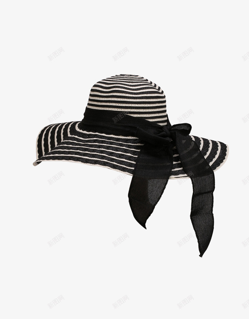 黑色太阳帽png免抠素材_88icon https://88icon.com 帽子 草帽 蕾丝 装饰 遮阳 黑色