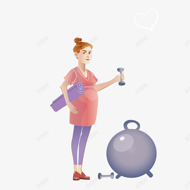 孕妇瑜伽矢量图ai免抠素材_88icon https://88icon.com 女人 孕妇 瑜伽 矢量图