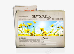 报纸印刷太阳花向日葵素材