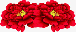 红色牡丹花朵活动装饰素材