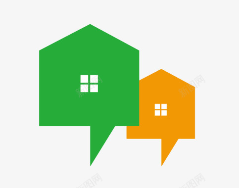 小房子免抠小房子对话矢量图图标图标