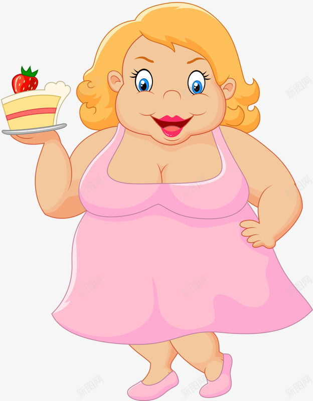 手捧蛋糕的胖女人png免抠素材_88icon https://88icon.com 女人 粉色 草莓 蛋糕