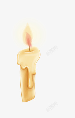 卡通黄色蜡烛素材
