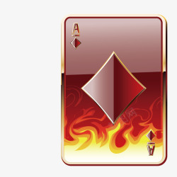 创意火焰方块扑克牌矢量图素材
