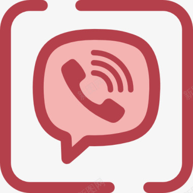 红色电话标志Viber图标图标