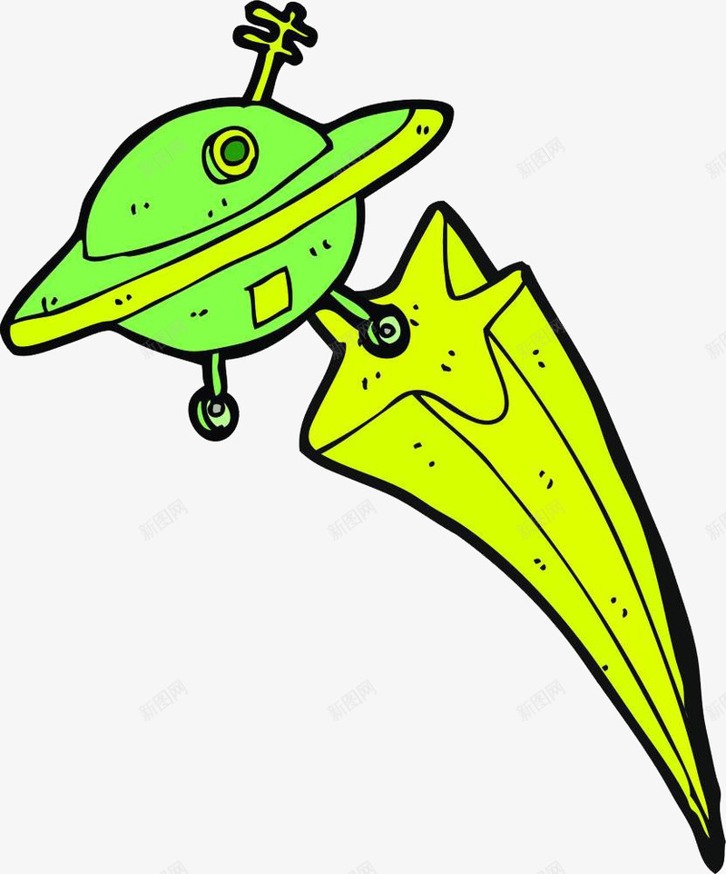 绿色飞碟插画png免抠素材_88icon https://88icon.com 传统插画 太空外星卡通 宇宙飞船 有趣 绿色飞碟插画 飞碟