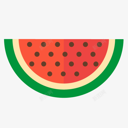 扁平化一块西瓜png免抠素材_88icon https://88icon.com 夏天 水果 甜甜的 红色 绿色皮 西瓜