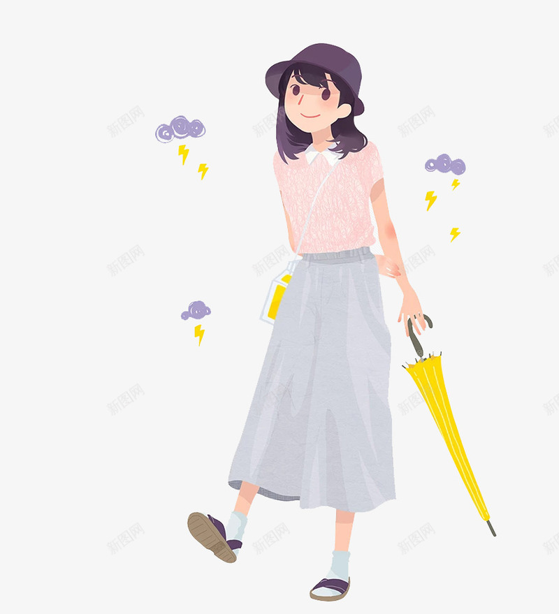 拿着伞的女人png免抠素材_88icon https://88icon.com PNG素材 卡通 女人 雨中女人 雨伞