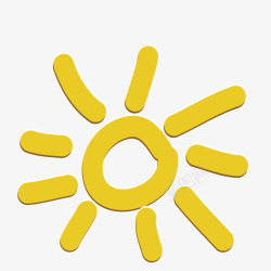 黄色卡通小太阳图案素材