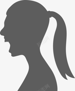 轮廓的人卡通张嘴的女人图图标图标