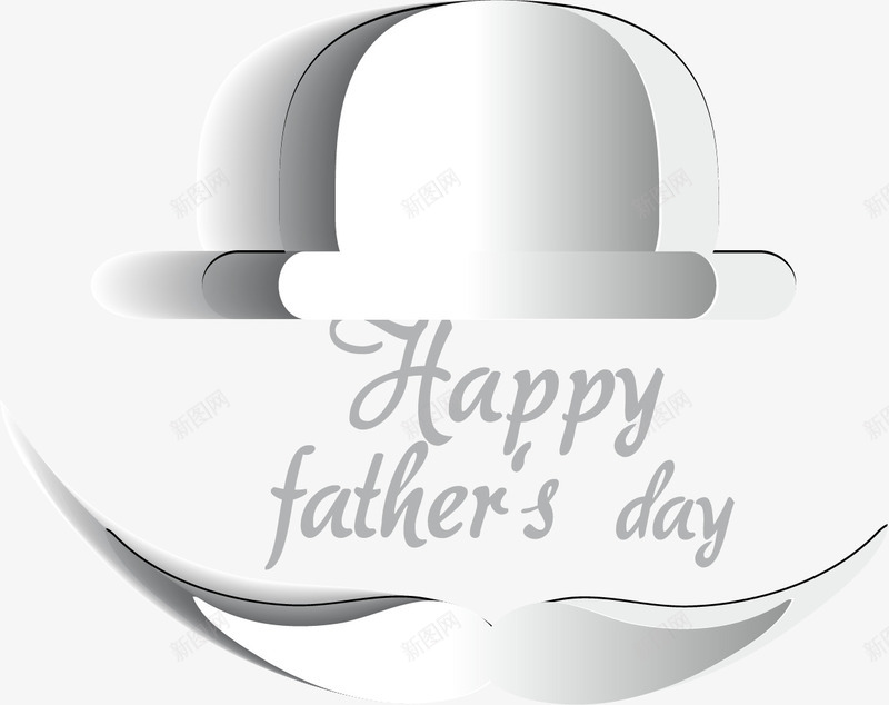 父亲节png免抠素材_88icon https://88icon.com Happy day fathers 剪纸 父亲节 父亲节贺卡 绅士帽 胡子 节日庆祝 装饰素材