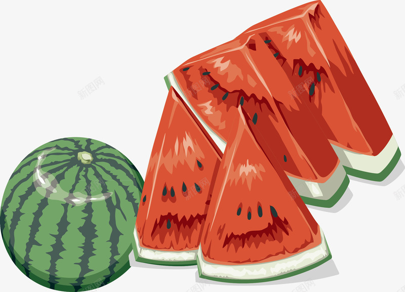 手绘水粉西瓜图案矢量图ai免抠素材_88icon https://88icon.com 图案 手绘 手绘水粉 手绘水粉西瓜图案 水粉西瓜图案 西瓜 矢量图