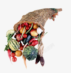 一竹篮蔬菜水果素材