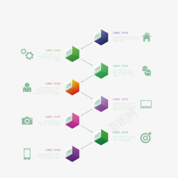 方块立体活动时间轴矢量图素材
