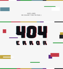 彩色方块404错误页面素材
