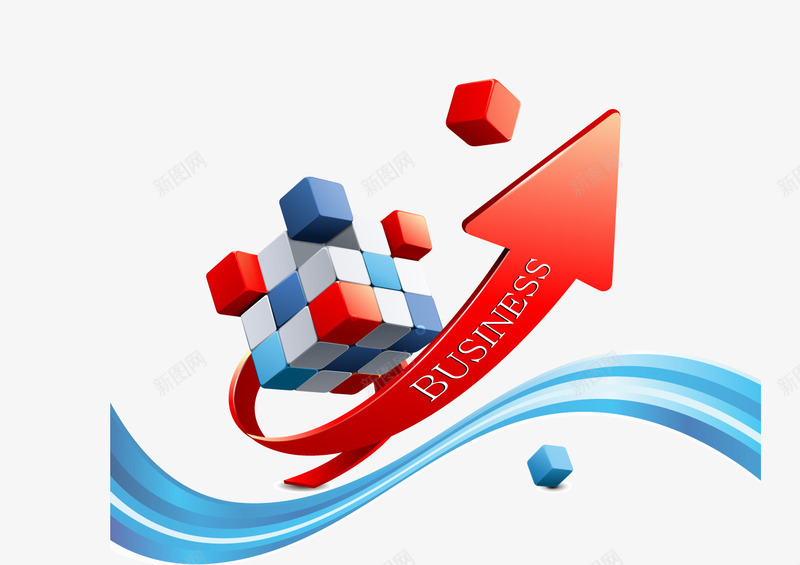 红色箭头和方块矢量图ai免抠素材_88icon https://88icon.com PPT素材 大红色 方块 矢量素材 立方体 箭头 蓝色 矢量图