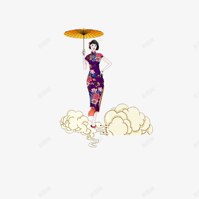 古典旗袍女人png免抠素材_88icon https://88icon.com 古典 复古 旗袍女 设计素材