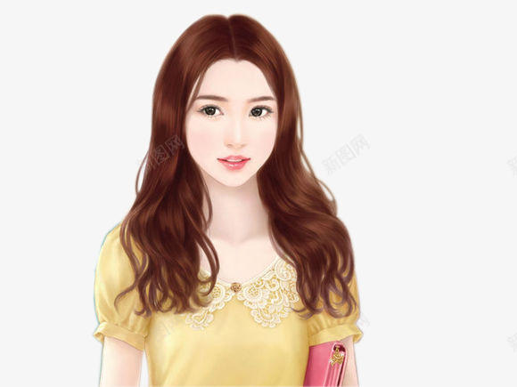 波浪卷美女黄色上衣红色手袋png免抠素材_88icon https://88icon.com 上衣 手袋 波浪 红色 美女 黄色