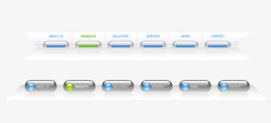 圆条浅色网页导航条素材