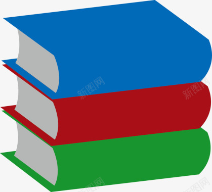书本重叠的彩色书本图标图标